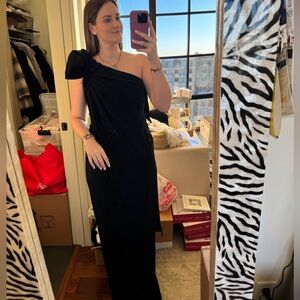 Marchesa Notte One Shoulder Bow Dress